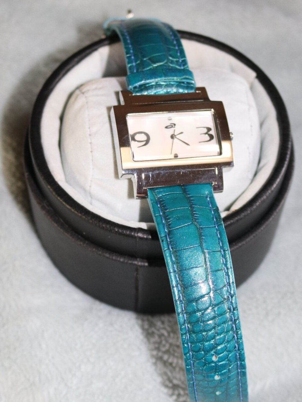 Women's Thermidor teal and silver wrist watch. New. Never worn.